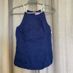 Navy Halter Top